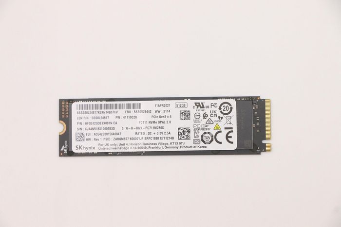 Lenovo SSD_ASM 512G,M.2,2280,PCIe3x4,SKH,OP - W126273201
