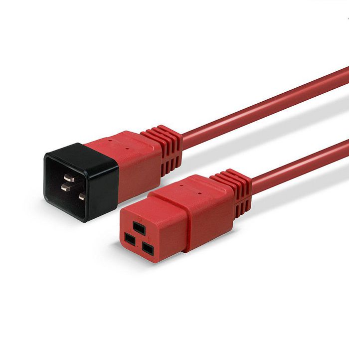 Lindy 3m C20 to C19 Mains Extension Cable, lead free, red - W128456576