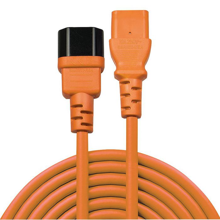 Lindy 0.5m C14 to C13 Mains Extension Cable, lead free, orange - W128456603