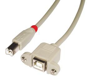 Lindy USB 2.0 cable Type B/B extension, light-grey, 0.5m - W128456634
