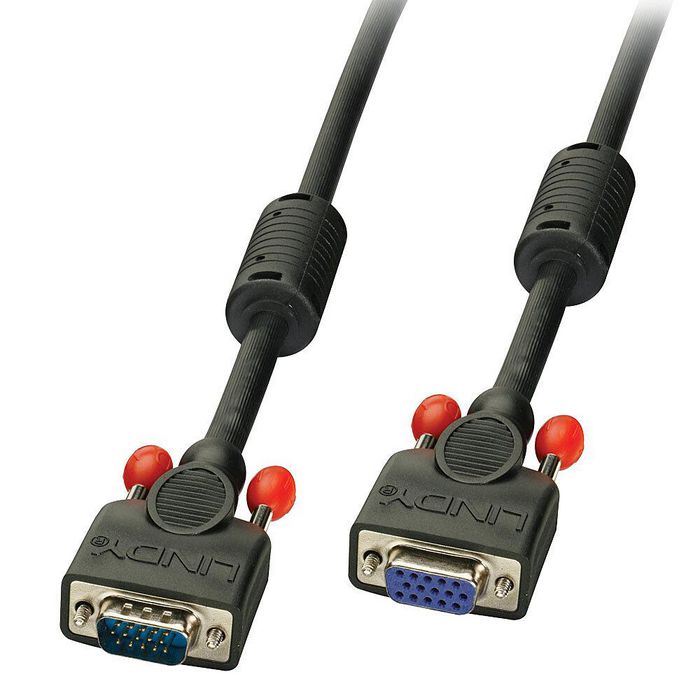 Lindy VGA Cable M/F, Black, 2m - W128456750
