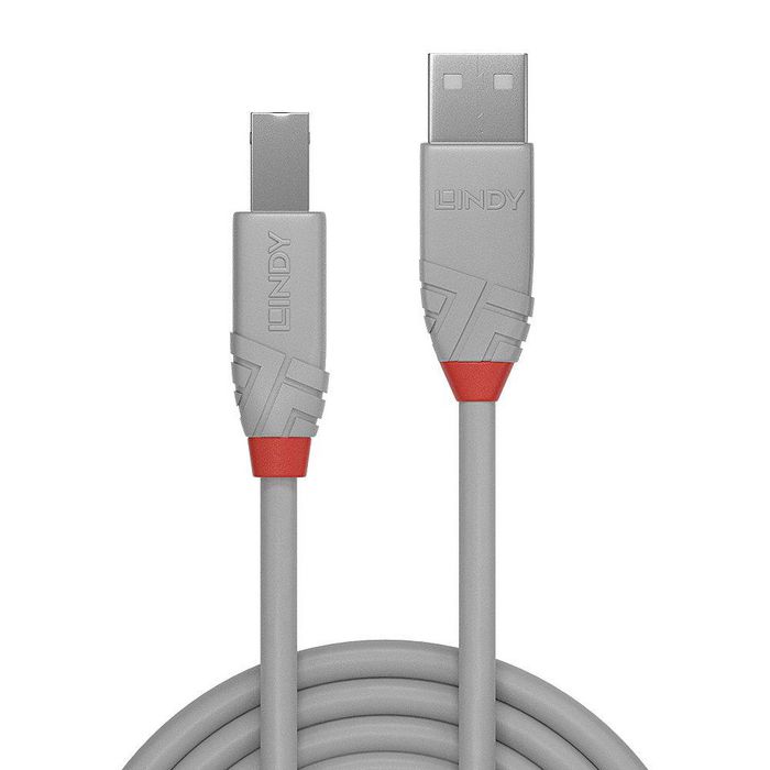 Lindy 2m USB 2.0 Type A to B Cable, Anthra Line, Grey - W128456785