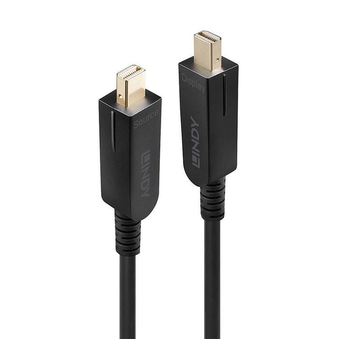 Lindy 40m Fibre Optic Hybrid Mini DisplayPort 1.4 Cable with Detachable DP Connectors - W128456857