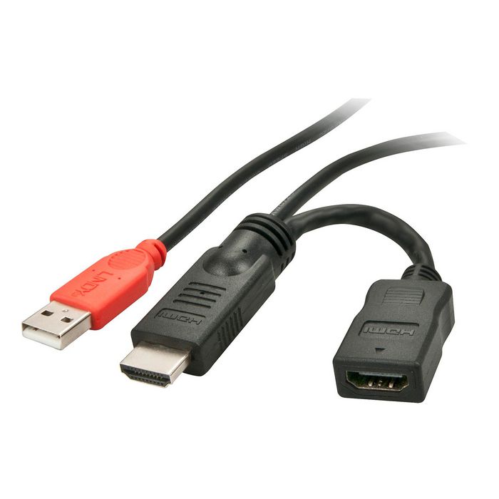 Lindy HDMI 1.4 M/F Power Feeder Adaper W/USB A plug - W128456927