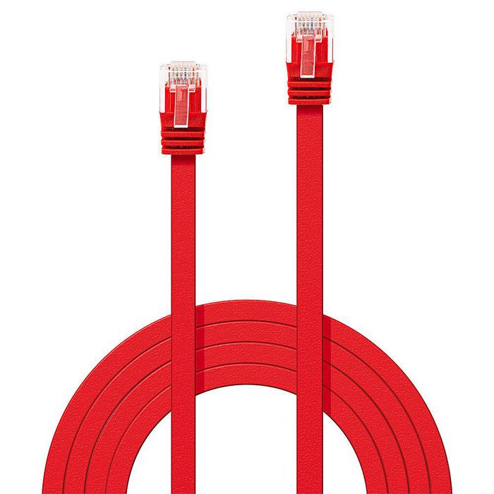 Lindy 1m Cat.6 U/UTP Flat Network Cable, Red - W128457338