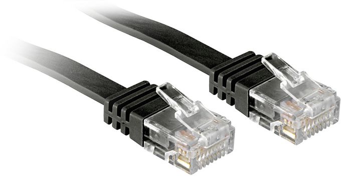 Lindy 2m Cat.6 U/UTP Flat Network Cable, Black - W128457344