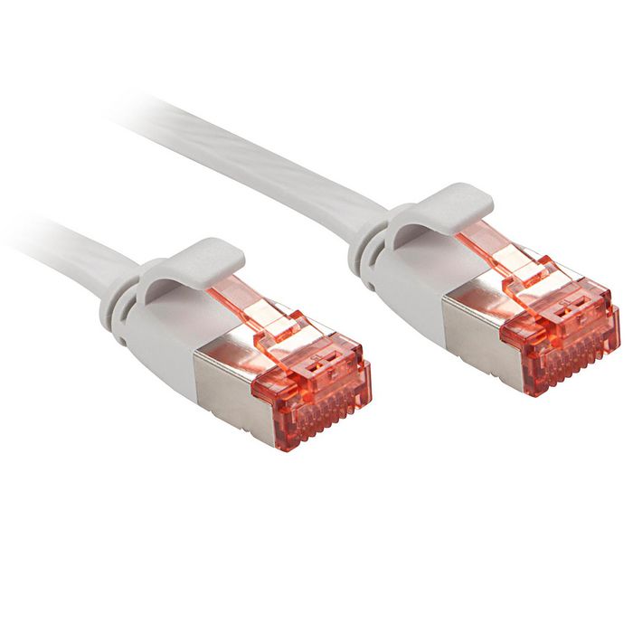 Lindy 0.3m Cat.6 U/FTP Flat Network Cable, Grey - W128457347