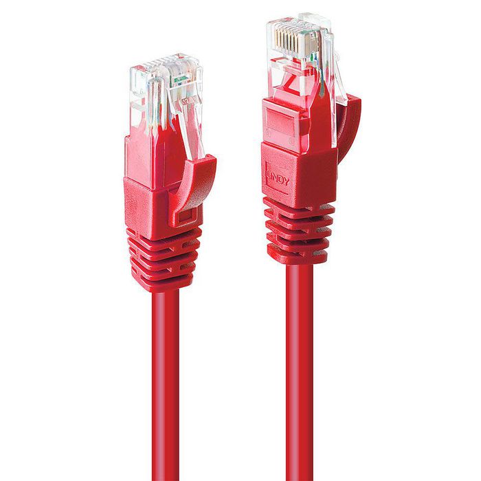 Lindy 0.5m Cat.6 U/UTP Network Cable, Red - W128457490