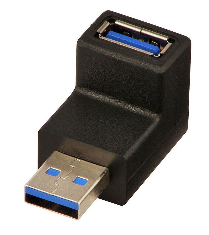 Lindy USB 3.0 90 Degree Down Type A Male to A Female Right Angle Adapter - W128457677