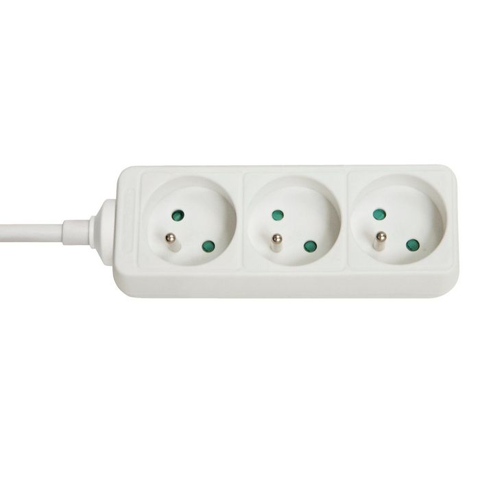 Lindy 3-Way French Schuko Mains Power Extension, White - W128457684