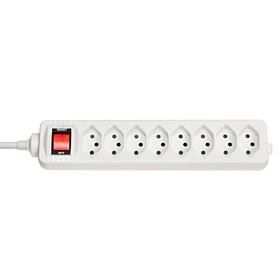 Lindy 8-Way Swiss 3-Pin Mains Power Extension with Switch, White - W128457689
