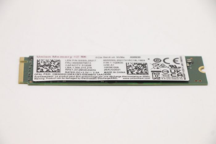 Lenovo SSD_ASM 512G,M.2,2280,PCIe4x4,UM,OPAL - W126516598