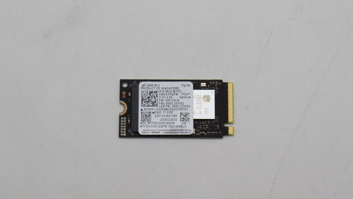 5SS1J53552, Lenovo M.2 2242 PCIe G4 x4 SSD, 512GB capacity 5SS1J53552, Lenovo M.2 2242 PCIe G4 x4 SSD, 512GB capacity