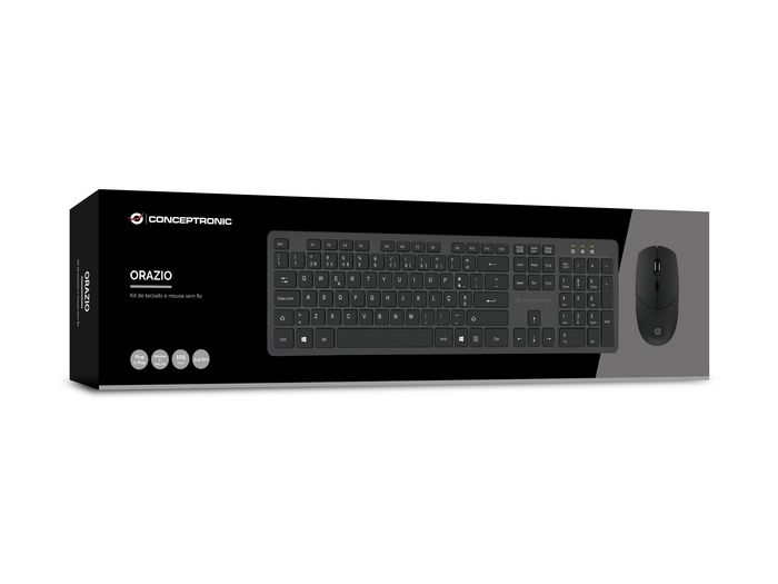 Conceptronic Orazio Keyboard Mouse Included Rf Wireless Azerty Portuguese Black - W128287527