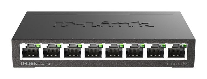 D-Link 8 Port Gigabit Switch, Black - W125347924