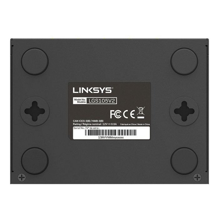 Linksys Lgs105 Unmanaged Gigabit Ethernet (10/100/1000) Black, Blue - W128252202