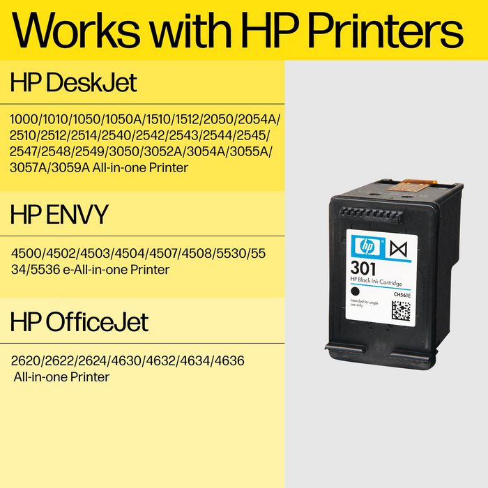 HP 301 Black Original Ink Cartridge - W125246976