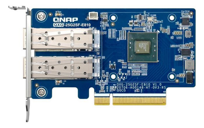 QNAP Dual-port SFP28 25GbE network expansion card; low-profile form factor; PCIe Gen4 x8 - W128484836