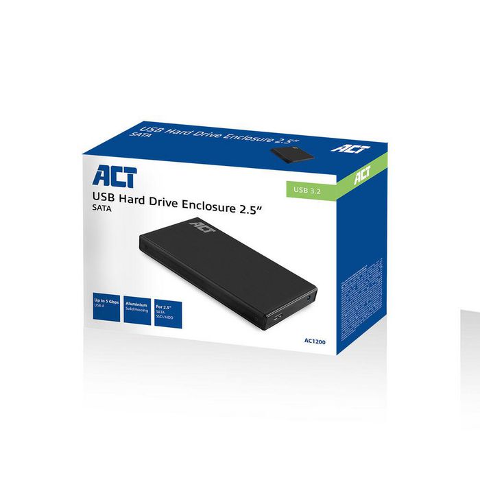 ACT storage drive enclosure HDD/SSD enclosure Black 2.5" - W124844681