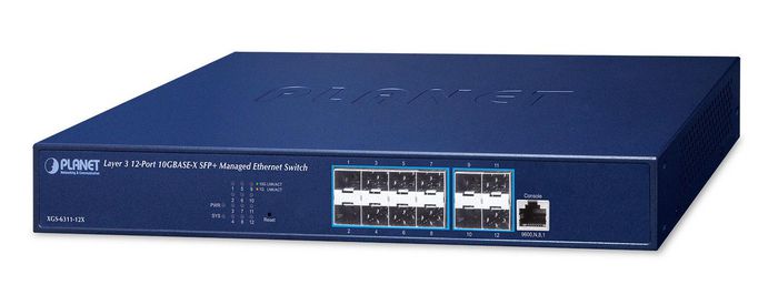Planet Layer 3 12-Port 10GBASE-X SFP+ Managed Ethernet Switch (Hardware-based Layer 3 RIPv1/v2, OSPFv2 dynamic routing, supports ERPS Ring, supports 1000X SFP and 10G SFP+, 13” desktop size and rack-mountable) - W128456341