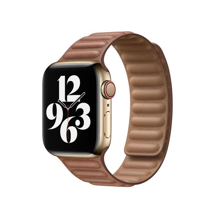Apple 40Mm Saddle Brown Leather Link - Large - W128558336