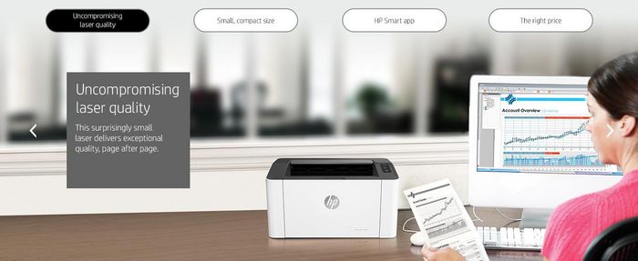 HP Laser 107W, Black And White, Printer For Small Medium Business, Print - W128558545