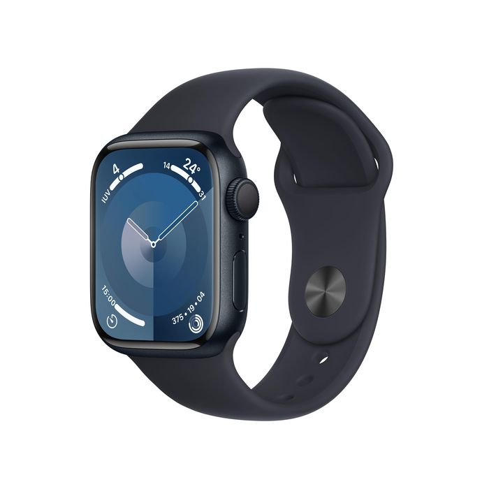 Apple Watch Series 9 41 Mm Digital 352 X 430 Pixels Touchscreen Black Wi-Fi Gps (Satellite) - W128558971