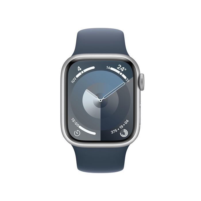 Apple Watch Series 9 41 Mm Digital 352 X 430 Pixels Touchscreen Silver Wi-Fi Gps (Satellite) - W128558973