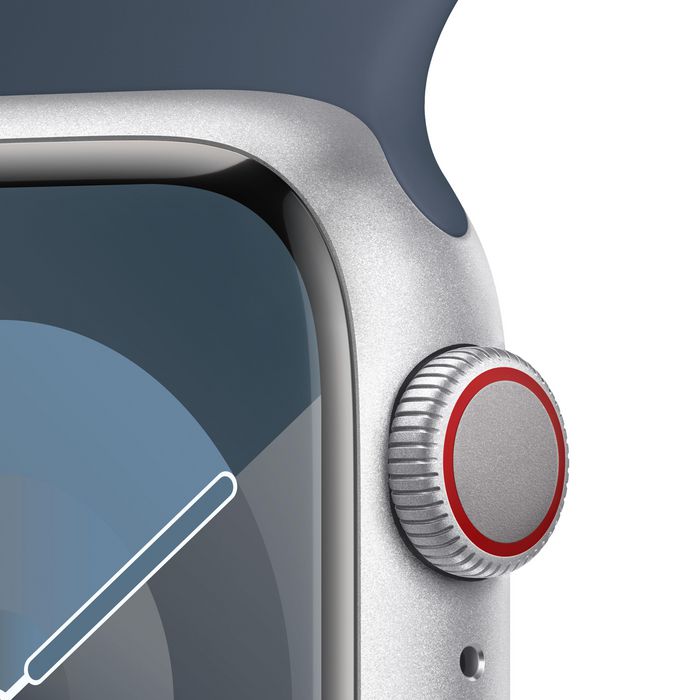 Apple Watch Series 9 41 Mm Digital 352 X 430 Pixels Touchscreen 4G Silver Wi-Fi Gps (Satellite) - W128559031