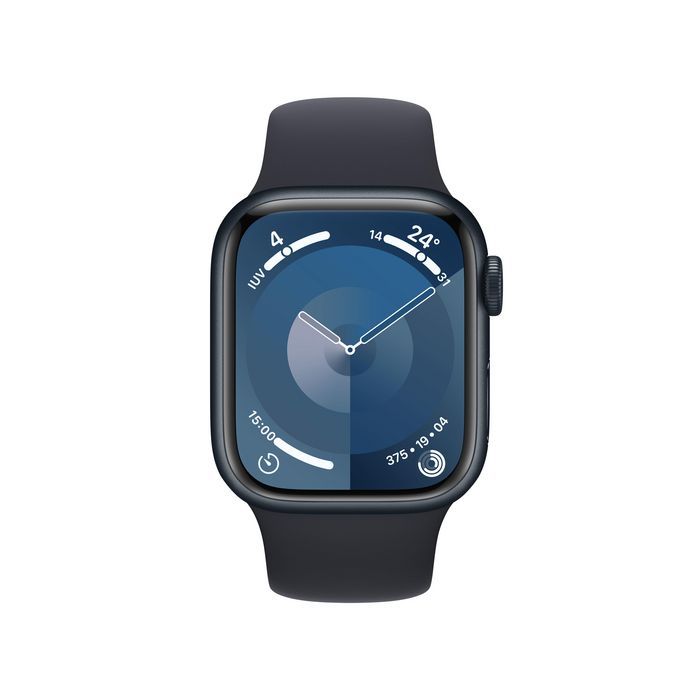 Apple Watch Series 9 41 Mm Digital 352 X 430 Pixels Touchscreen 4G Black Wi-Fi Gps (Satellite) - W128559029