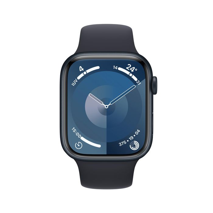 Apple Watch Series 9 45 Mm Digital 396 X 484 Pixels Touchscreen 4G Black Wi-Fi Gps (Satellite) - W128559043