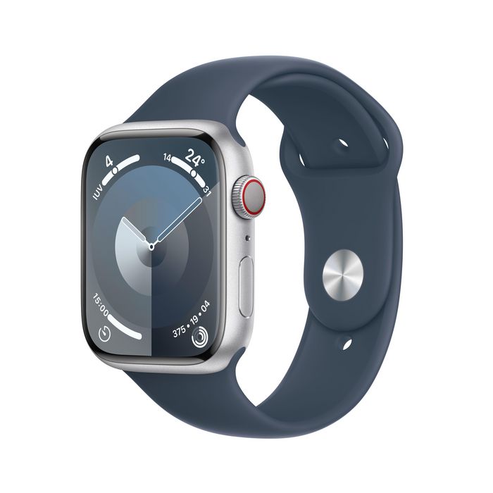 Apple Watch Series 9 45 Mm Digital 396 X 484 Pixels Touchscreen 4G Silver Wi-Fi Gps (Satellite) - W128559046