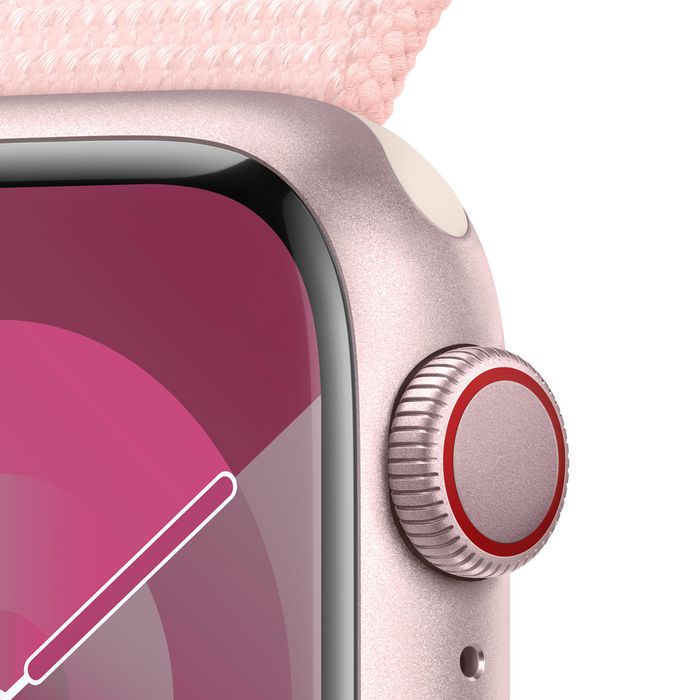 Apple Watch Series 9 41 Mm Digital 352 X 430 Pixels Touchscreen 4G Pink Wi-Fi Gps (Satellite) - W128559040