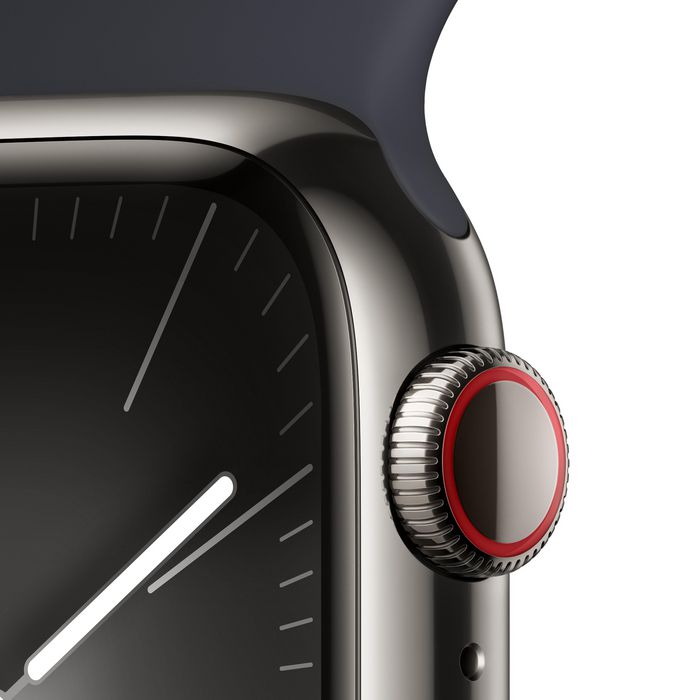 Apple Watch Series 9 41 Mm Digital 352 X 430 Pixels Touchscreen 4G Graphite Wi-Fi Gps (Satellite) - W128559060