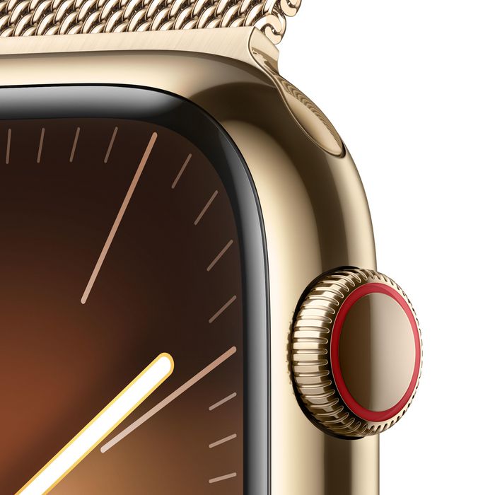 Apple Watch Series 9 45 Mm Digital 396 X 484 Pixels Touchscreen 4G Gold Wi-Fi Gps (Satellite) - W128559071