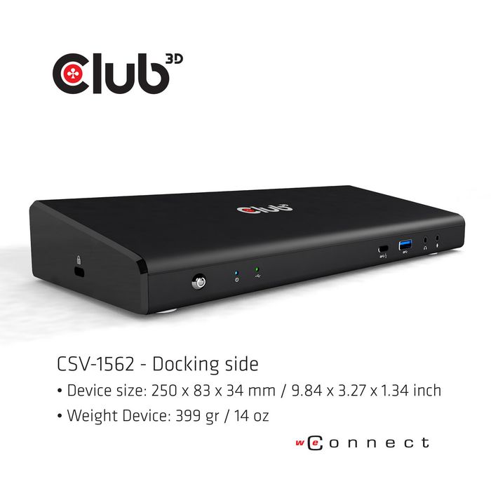 Club3D 562 Is An Usb3.2 Gen1 Type-C Universal Triple 4K30Hz Charging Docking Station And Is Displaylink® Certified. The Universal Charging Dock - W128559497
