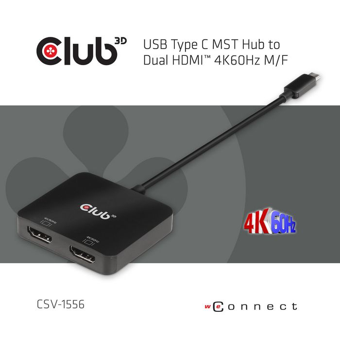 Club3D Usb Type C Mst Hub To Dual Hdmi 4K60Hz M/F - W128560038