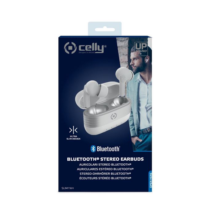 Celly Slim1 Headset Wireless In-Ear Calls/Music Bluetooth White - W128560584