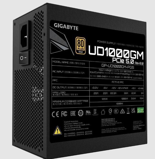 Gigabyte Ud1000Gm Pg5 Power Supply Unit 1000 W 20+4 Pin Atx Atx Black - W128563104