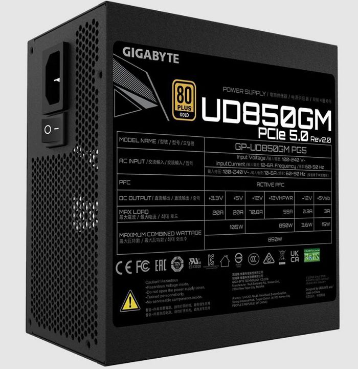 Gigabyte Gp-Ud850Gm Pg5 Power Supply Unit 850 W 20+4 Pin Atx Atx Black - W128563123