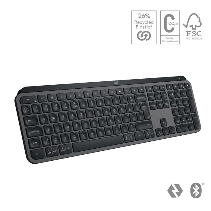 Logitech Mx Keys S Keyboard Rf Wireless + Bluetooth Qwerty Us International Graphite - W128563832