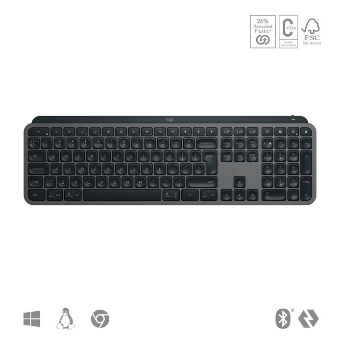 Logitech Mx Keys S Keyboard Rf Wireless + Bluetooth Qwerty Us International Graphite - W128563832