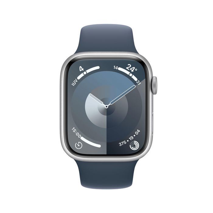 Apple Watch Series 9 45 Mm Digital 396 X 484 Pixels Touchscreen Silver Wi-Fi Gps (Satellite) - W128564959