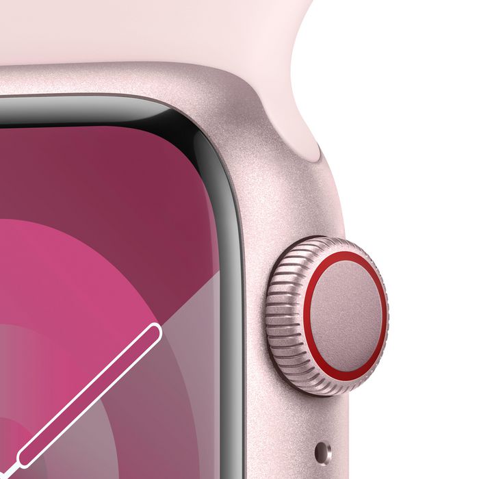 Apple Watch Series 9 41 Mm Digital 352 X 430 Pixels Touchscreen 4G Pink Wi-Fi Gps (Satellite) - W128565015