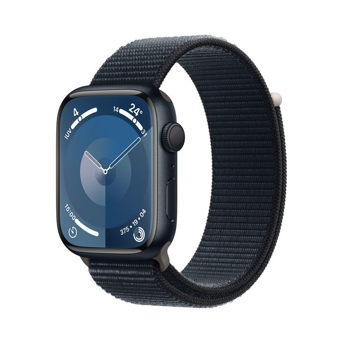 Apple Watch Series 9 45 Mm Digital 396 X 484 Pixels Touchscreen Black Wi-Fi Gps (Satellite) - W128565041