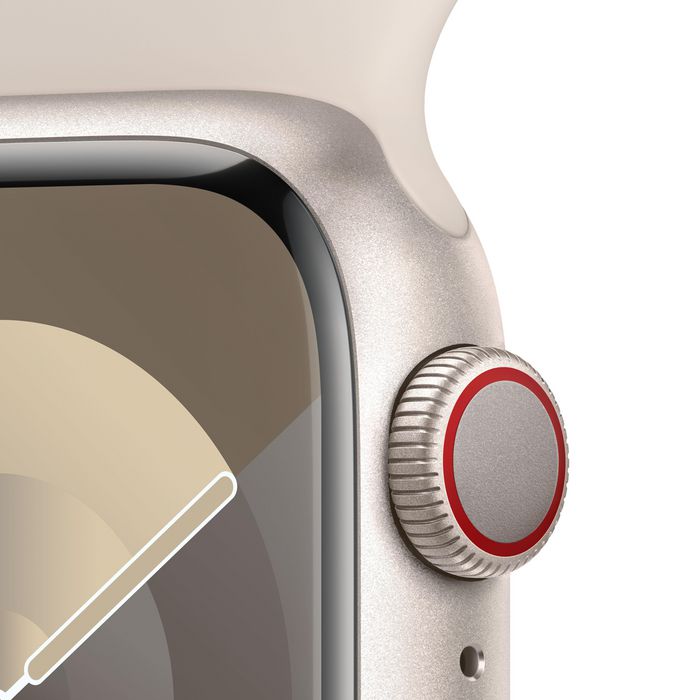 Apple Watch Series 9 41 Mm Digital 352 X 430 Pixels Touchscreen 4G Beige Wi-Fi Gps (Satellite) - W128565095