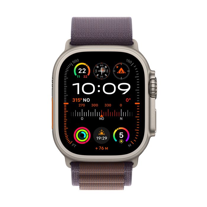 Apple Watch Ultra 2 Gps + Cellular, 49Mm Titanium Case With Indigo Alpine Loop - Small - W128565187