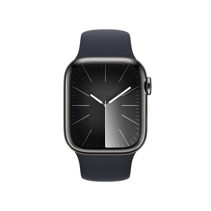 Apple Watch Series 9 Gps + Cellular 41Mm Graphite Stainless Steel Case With Midnight Sport Band - M/L - W128565211