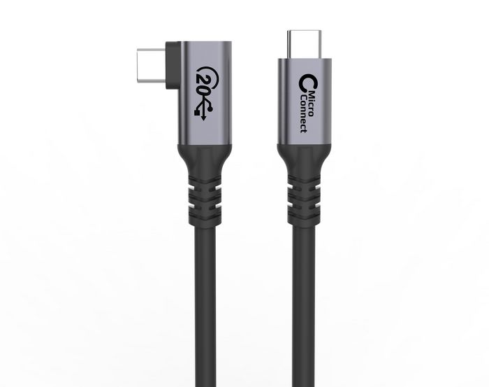MicroConnect USB-C cable 1m, 100W, 20Gbps, USB 3.2 Gen 2x2, Angled - W128558029
