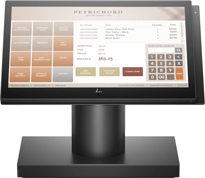 HP Engage One 2.6 GHz i5-7300U 35.6 cm (14") 1920 x 1080 pixels Touchscreen Black - W128589440